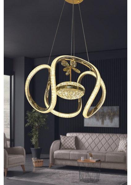 Dünya Eliza Simli Slikonlu Tek Toplu Modern Oturma LED Avizesi