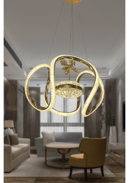 Dünya Eliza Simli Slikonlu Tek Toplu Modern Oturma LED Avizesi