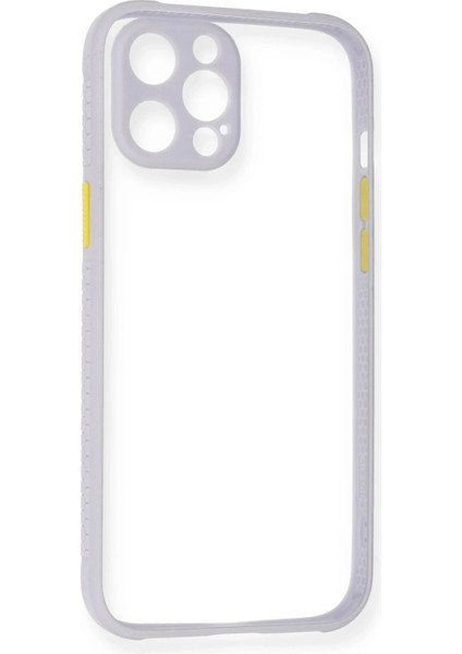 iPhone 12 Kılıf Miami Şeffaf Silikon - Lila