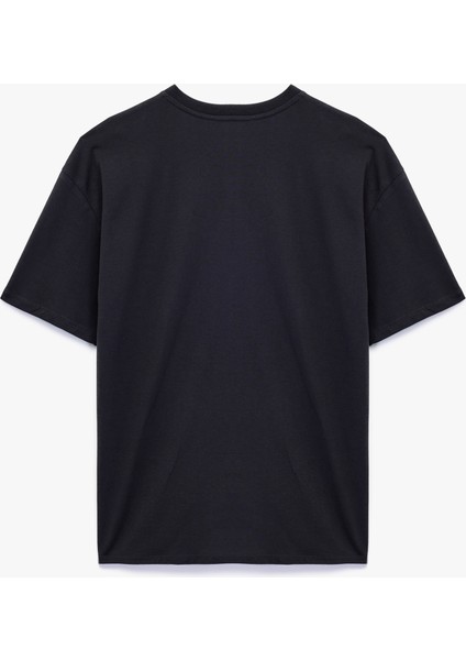 Nakış Detaylı Rahat Kalıp Bisiklet Yaka Kısa Kollu Tişört fiyatları