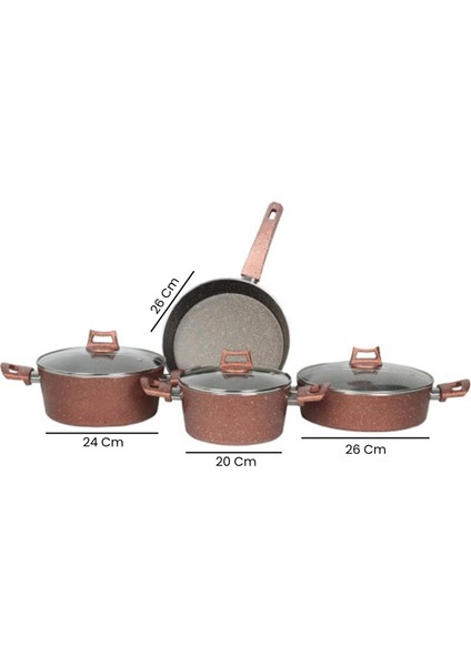 Orkide Bakır 7 Parça Tencere Seti fiyatları