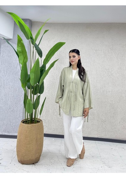 Pamuklu Önden Bağcıklı Kimono