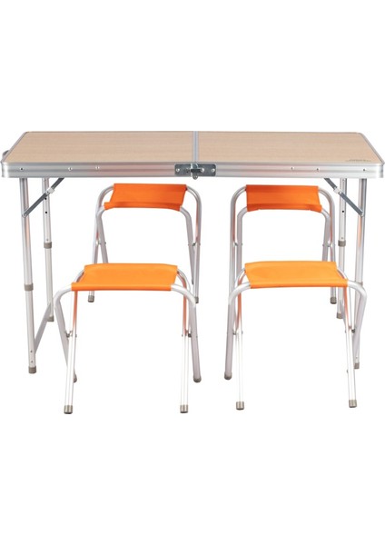Alüminyum Katlanır Kamp Masası ve Tabure Seti – 4 Adet Tabure, 30 kg Kapasiteli MDF Masa, Taşınabilir Piknik Masası modelleri
