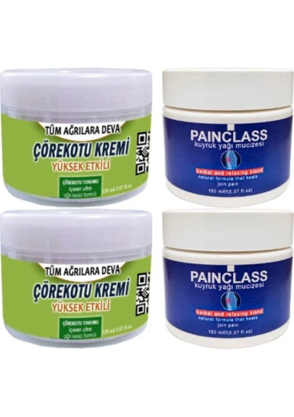 2 Adet Çörek Otu Kremi 150 ml Büyük Boy Krem + 2 Adet Kuyruk Yağı Kremi 150 ml