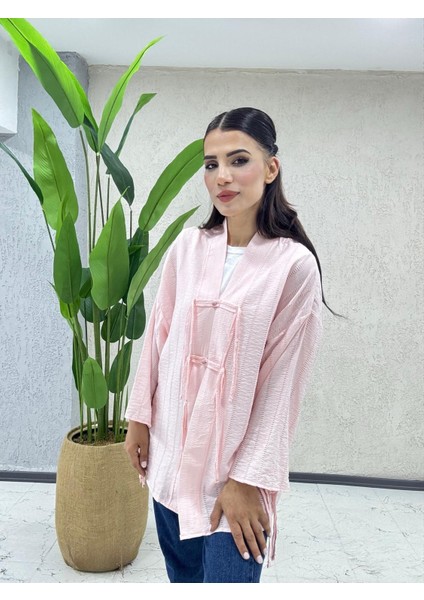 Pamuklu Önden Bağcıklı Kimono