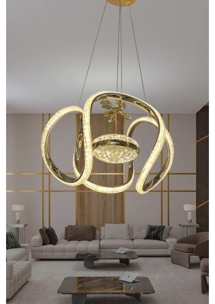 Dünya Eliza Simli Slikonlu Tek Toplu Modern Oturma LED Avizesi