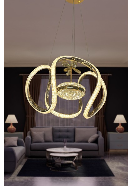 Dünya Eliza Simli Slikonlu Tek Toplu Modern Oturma LED Avizesi