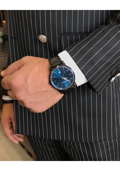 İtalyan Stil Kruvaze Ceket Pantolon Takım Elbise Siyah T4335 modelleri