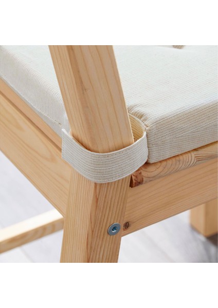 Justına Sandalye Minderi 42/35X40X4 cm Ekru Çift Taraflı Cırtcırtlı Makinede Yıkanabilir Minder fiyatları