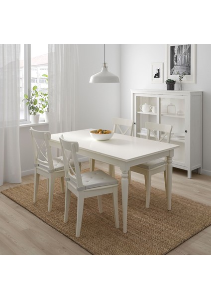 Justına Sandalye Minderi 42/35X40X4 cm Ekru Çift Taraflı Cırtcırtlı Makinede Yıkanabilir Minder fırsatları