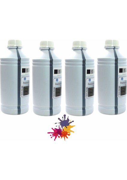 1 Litrelik 4 Renk Muadil Mürekkep Seti - Canon G Serisi (G3411, G3420, G640 Vb.) Yazıcılarla Uyumlu ,