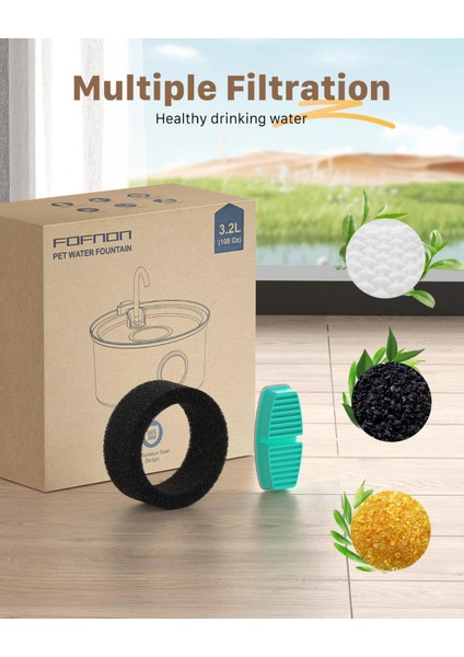 3.2 l Çiftli Otomatik Su Pınarı Yedek Filtre – 3'lü Paket (Kedi & Köpek Için Uyumlu) fırsatları