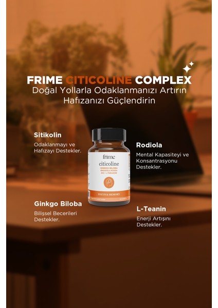 Focus, Enerji, Sitikolin, Rhodiola, Ginkgo Biloba, B12, L Theanine fiyatları