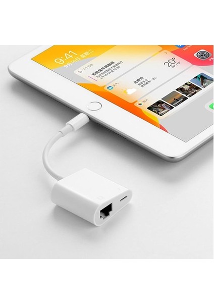 Lightning To Ethernet RJ45 Şarj Girişli Çevirici Adaptör indirimleri