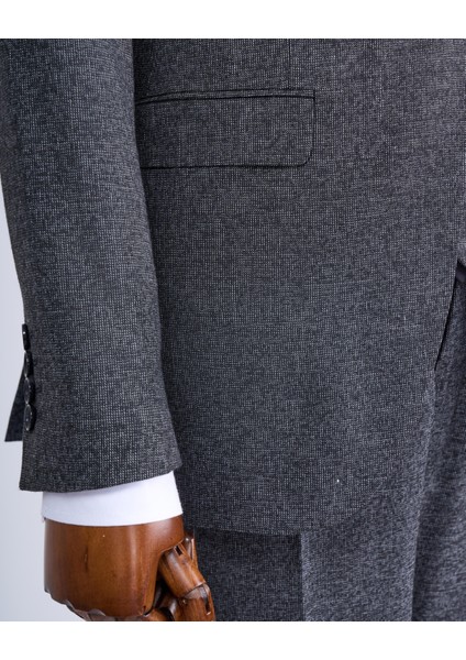 Italyan Stil Slim Fit Erkek Ceket Yelek Pantolon Takım Elbise Siyah T9122 indirimleri