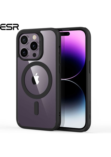 Iphone 14 Pro Magsafe Siyah Çerçeveli Şeffaf Kılıf