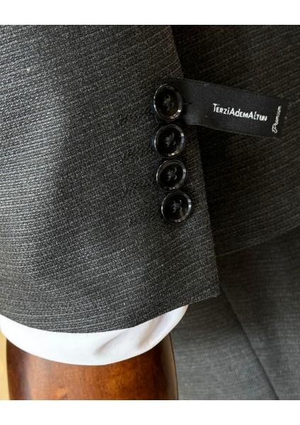 Italyan Stil Slim Fit Erkek Ceket Yelek Pantolon Takım Elbise Siyah T11028 indirimleri