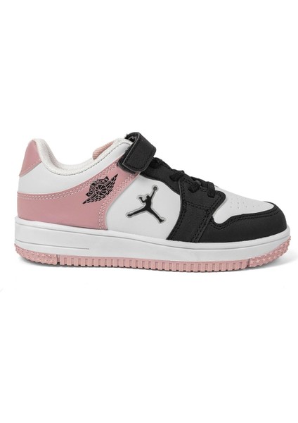 Haykat Siyah-Pembe Cırtlı Ortopedik Sneakers Kız Çocuk Spor Ayakkabı