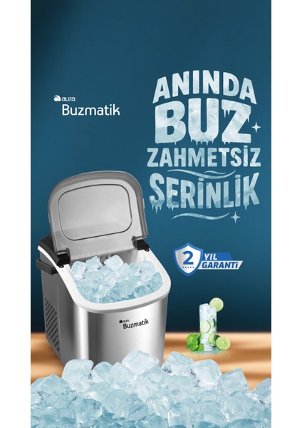 Buzmatik Taşınabilir 12 kg Kapasiteli Buz Makinesi