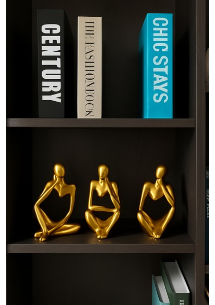 Ev & Ofis Dekoru – Gold 3’lü İnsan Figürü Seti | El Yapımı Minimalist Heykel Takımı modelleri
