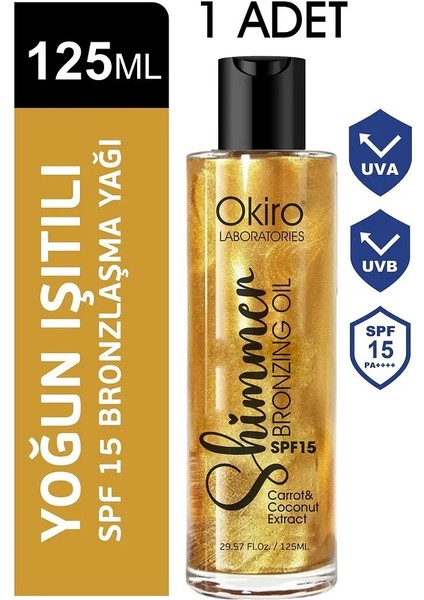 2 Adet SPF 50+ Güneş Kremi 2X100 ml Ve 1 Adet Okiro Shimmer Işıltılı Bronzlaşma Yağı 100 ml Set indirimleri