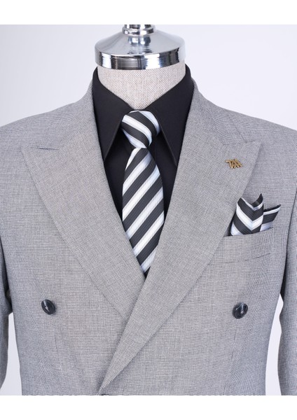 İtalyan Stil Slim Fit Erkek Kruvaze Ceket Pantolon Takım Elbise Siyah T12980 fiyatları