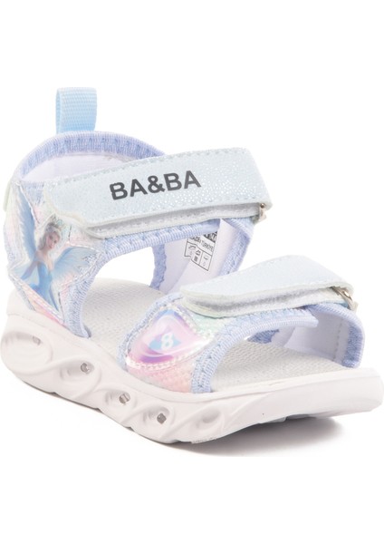 Mavi Cırtlı Işıklı Kız Bebek Sandalet 018129 B modelleri