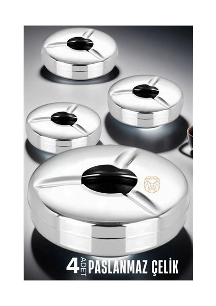 4 Lü Set Çelik Küllük Vercher Design