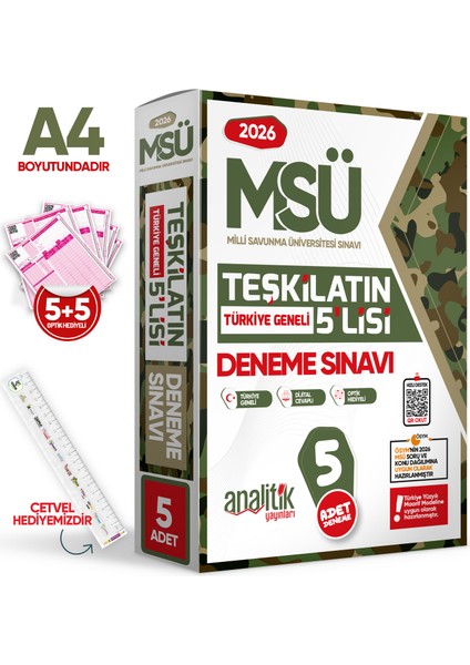 2026 MSÜ Teşkilatın 5’lisi Özgün Deneme Paketi Yeni Nesil Türkiye Geneli Çözümlü
