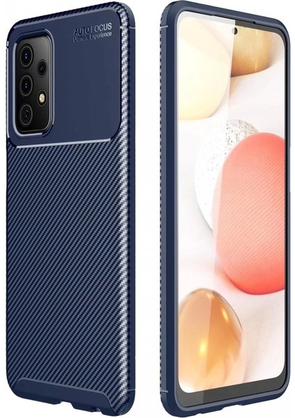 Samsung Galaxy A72 Kılıf Auto Focus Karbon Kapak - Lacivert