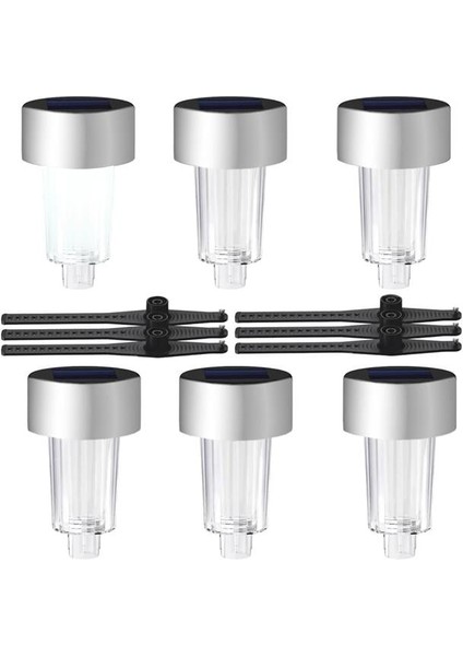 PM-26960 Metal Gövdeli Dc 5V Beyaz Solar Balkon-Havuz-Bahçe Lambası (6'lı Paket)
