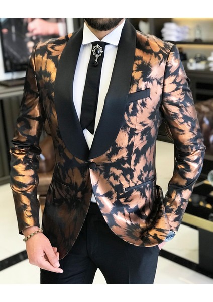Italyan Kesim Erkek Ceket Pantolon Damatlık Set Siyah T7485