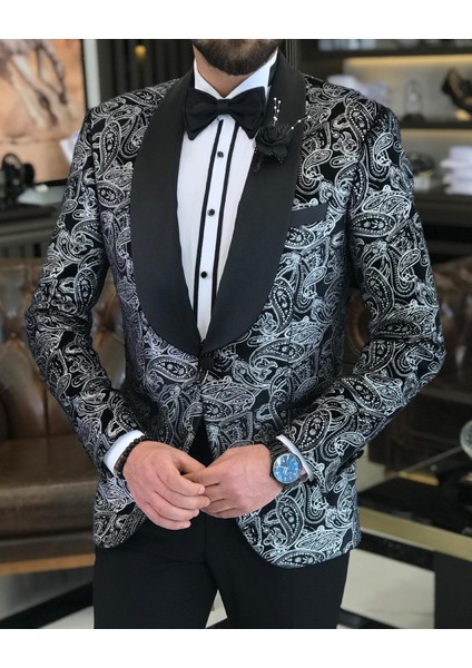 Italyan Kesim Erkek Ceket Pantolon Damatlık Set Siyah T7491 fiyatları