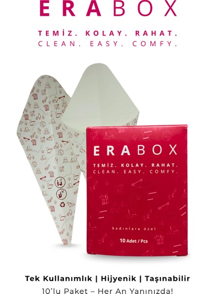 Erabox Kadın Ayakta Tuvalet Aparatı 10'lu