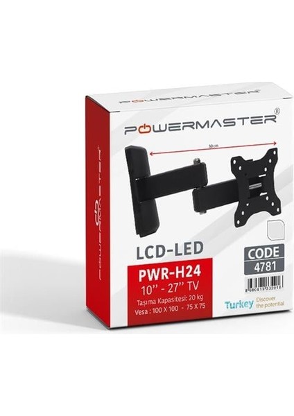 Pwr-H24 10''-27'' Çift Kollu Kilitli Hareketli Tv Duvar Askı Aparatı modelleri