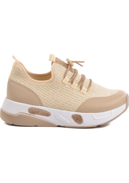 Bej Anorak Taşlı Kadın Casual Ayakkabı 702465 Z