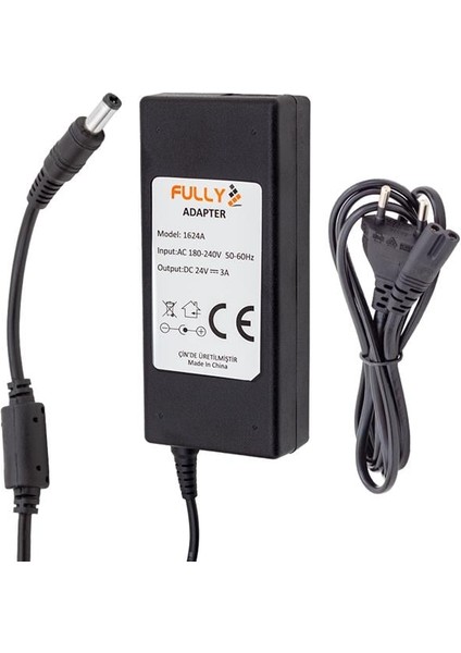 O-1624A 24 Volt - 3 Amper Plastik Kasa Masaüstü Adaptör 5.5*2.5 Uç modelleri