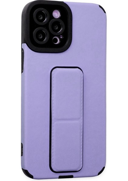 iPhone 12 Pro Max Kılıf Mega Standlı Silikon - Lila fiyatları