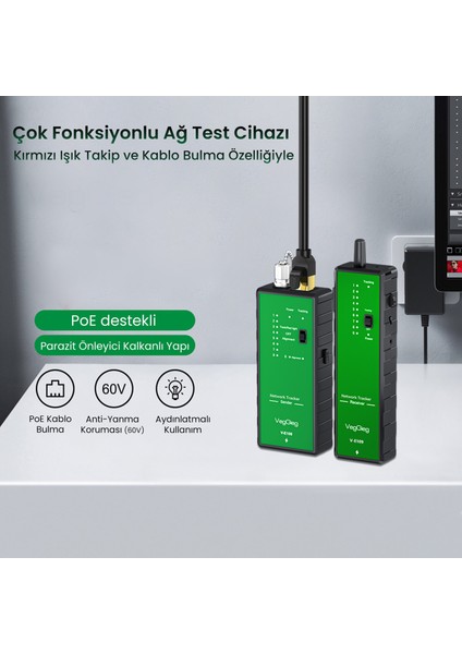 V-E109 Çok Fonksiyonlu Poe Destekli Fiber Optik Ağ Test Cihazı fiyatları