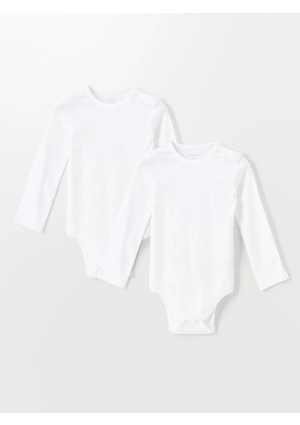 Lcw Baby Ekru Bisiklet Yaka Uzun Kollu Kız Bebek Çıtçıtlı Bodysuit 2'li fiyatları