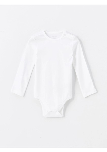 Lcw Baby Ekru Bisiklet Yaka Uzun Kollu Kız Bebek Çıtçıtlı Bodysuit 2'li fırsatları