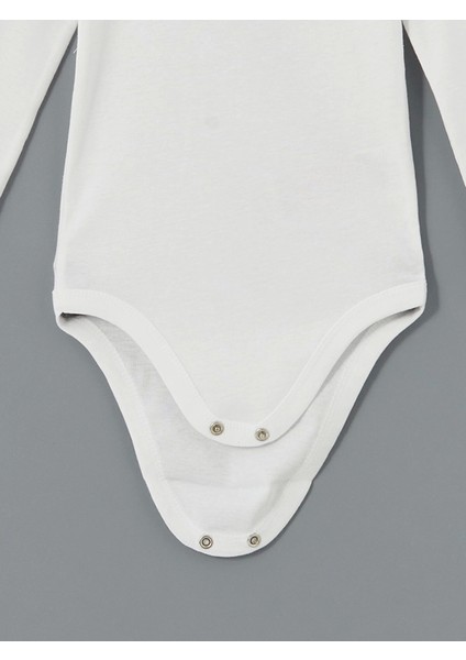 Lcw Baby Ekru Bisiklet Yaka Uzun Kollu Kız Bebek Çıtçıtlı Bodysuit 2'li indirimleri