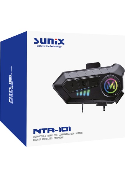 "sunix Rgb Uyumlu Bluetooth Motosiklet Kask Iletişim Cihazı – Interkom Kulaklık Mikrofon Seti"