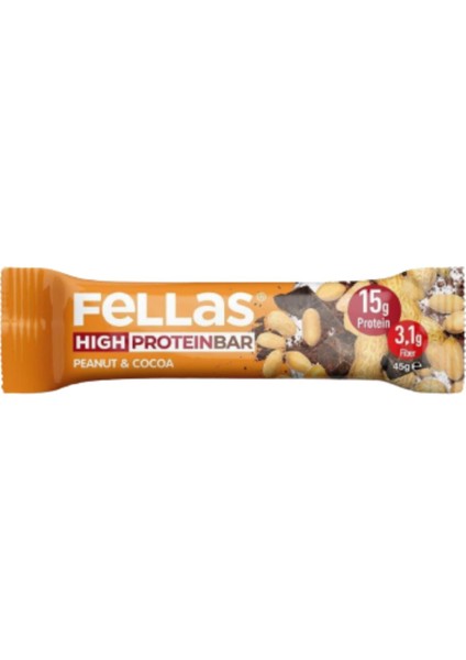 Yüksek Protein Bar - Yer Fıstıklı ve Kakaolu 45 gr