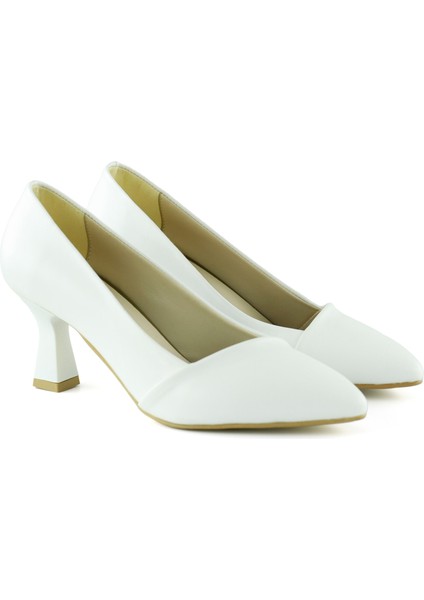 Laura Beyaz Zarif Gelinlik Sivri Burun Topuklu Ayakkabı indirimleri