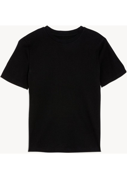 Saf Pamuklu Kısa Kollu T-Shirt