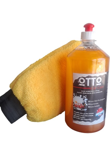 Otto Car Care Cilalı Oto Şampuan 1000 ml Yıkama Eldiveni Hediyeli