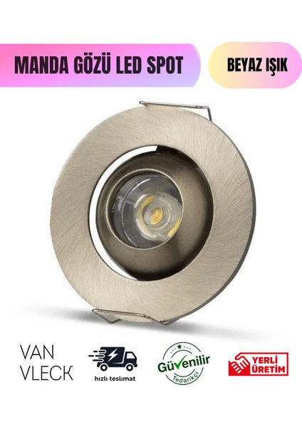 3W Hareketli Manda Gözü LED Spot – Sıva Altı, Gün Işığı-Beyaz-Mavi Işık, 220V Tavan Aydınlatma