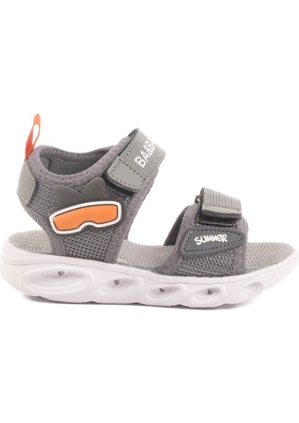 Füme Cırtlı Işıklı Kız Bebek Sandalet 018127 B