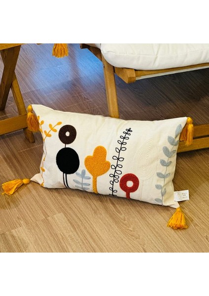 2’li Dikdörtgen Punch Işlemeli Premium Nakışlı Dal Çiçek Temalı Dekoratif Kırlent Kılıfı fırsatları